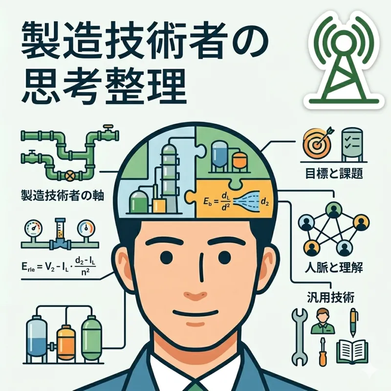 #81 思考の整理：製造技術者になった今の状況について考えてみる