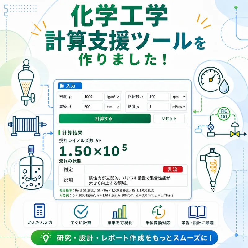 #99 化学工学計算の支援ツールを公開しました！